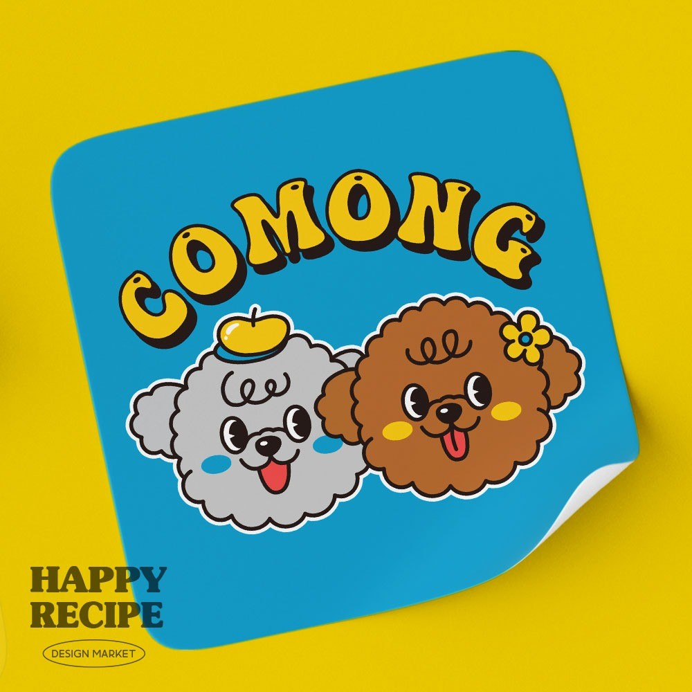 포트폴리오-일본 애견용품 브랜드 [comong] 캐릭터 로고 디자인