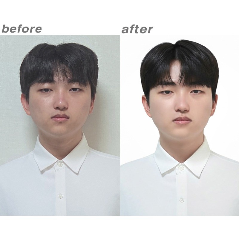 집에서 찍은 일반 사진 헤어 및 배경 변경 작업, 포토샵·파일변환 포트폴리오 - 크몽