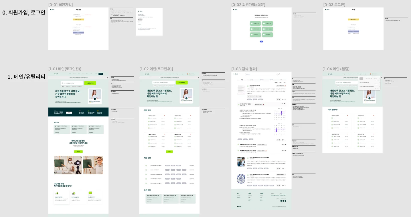 학습정보 포털 기획, UI·UX 기획 포트폴리오 - 크몽
