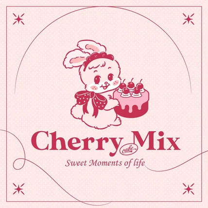 포트폴리오-cherry mix(체리믹스) 캐릭터 로고 디자인