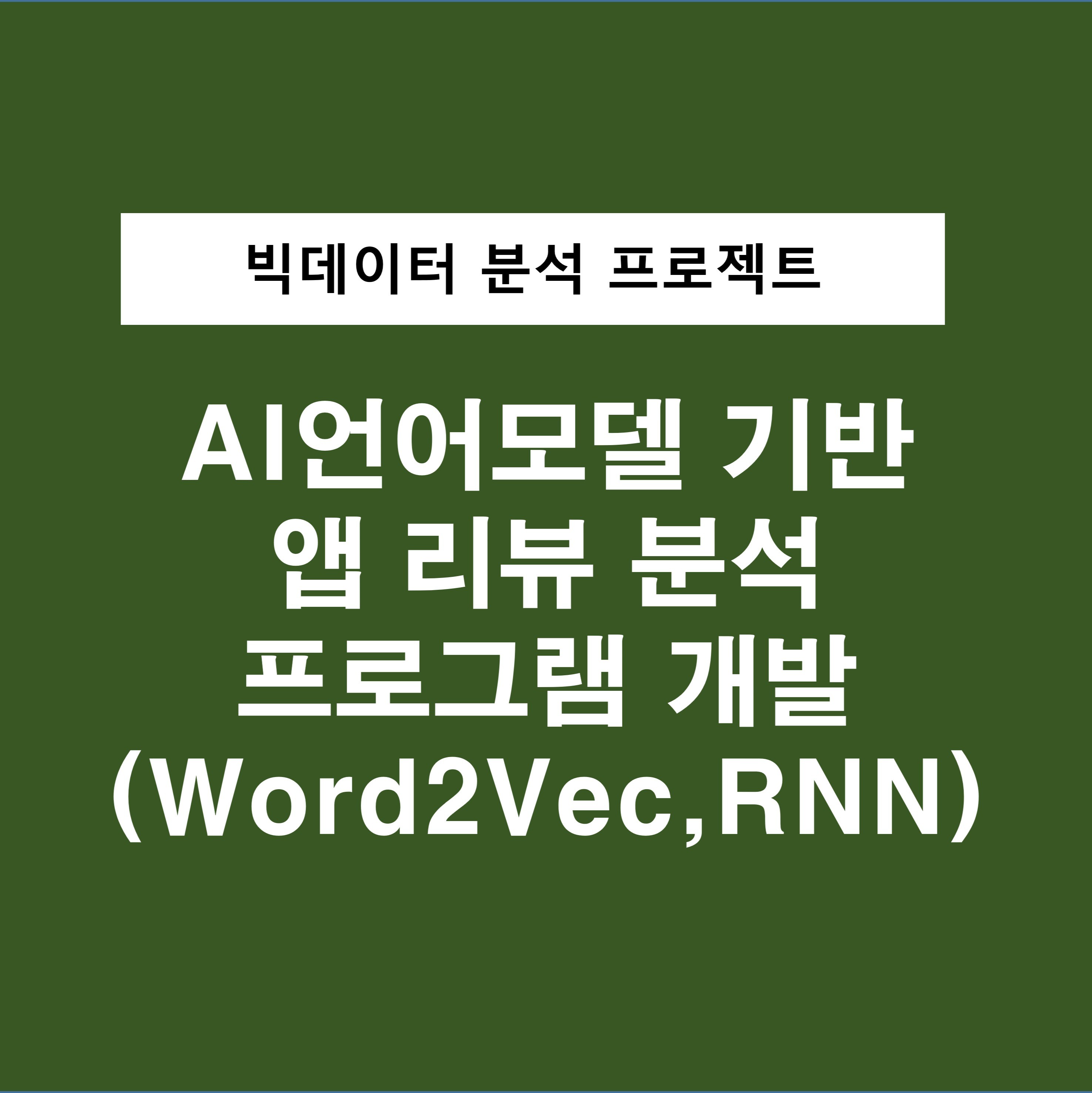 포트폴리오-AI언어모델 기반 앱 리뷰 분석 프로그램 개발(Word2Vec,RNN)