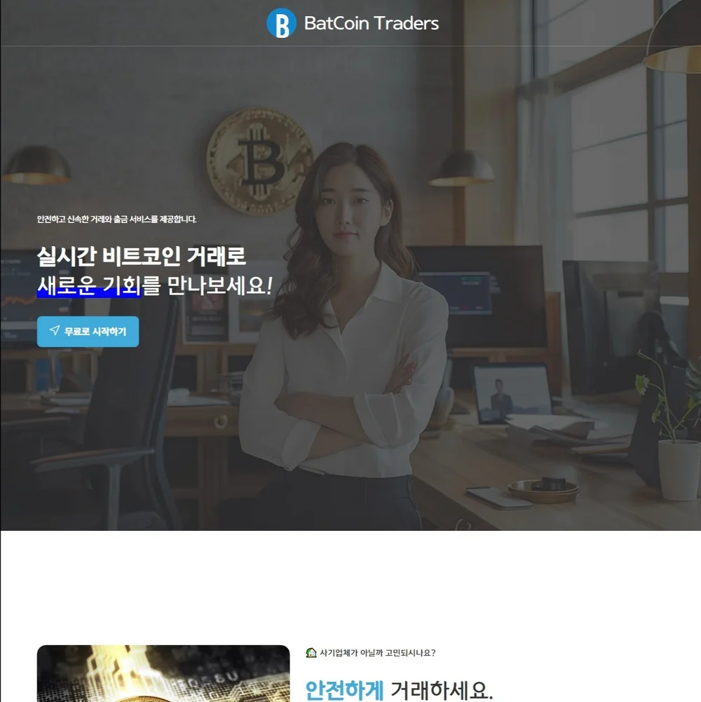 비트코인 전문 거래소 배트코인트레이더의 홈페이지, 아임웹 포트폴리오 - 크몽