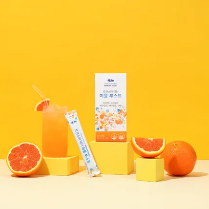 포트폴리오-비타민 건강기능식품 면역력 제품사진 [촬영/보정], 오렌지 활용한 스타일링까지