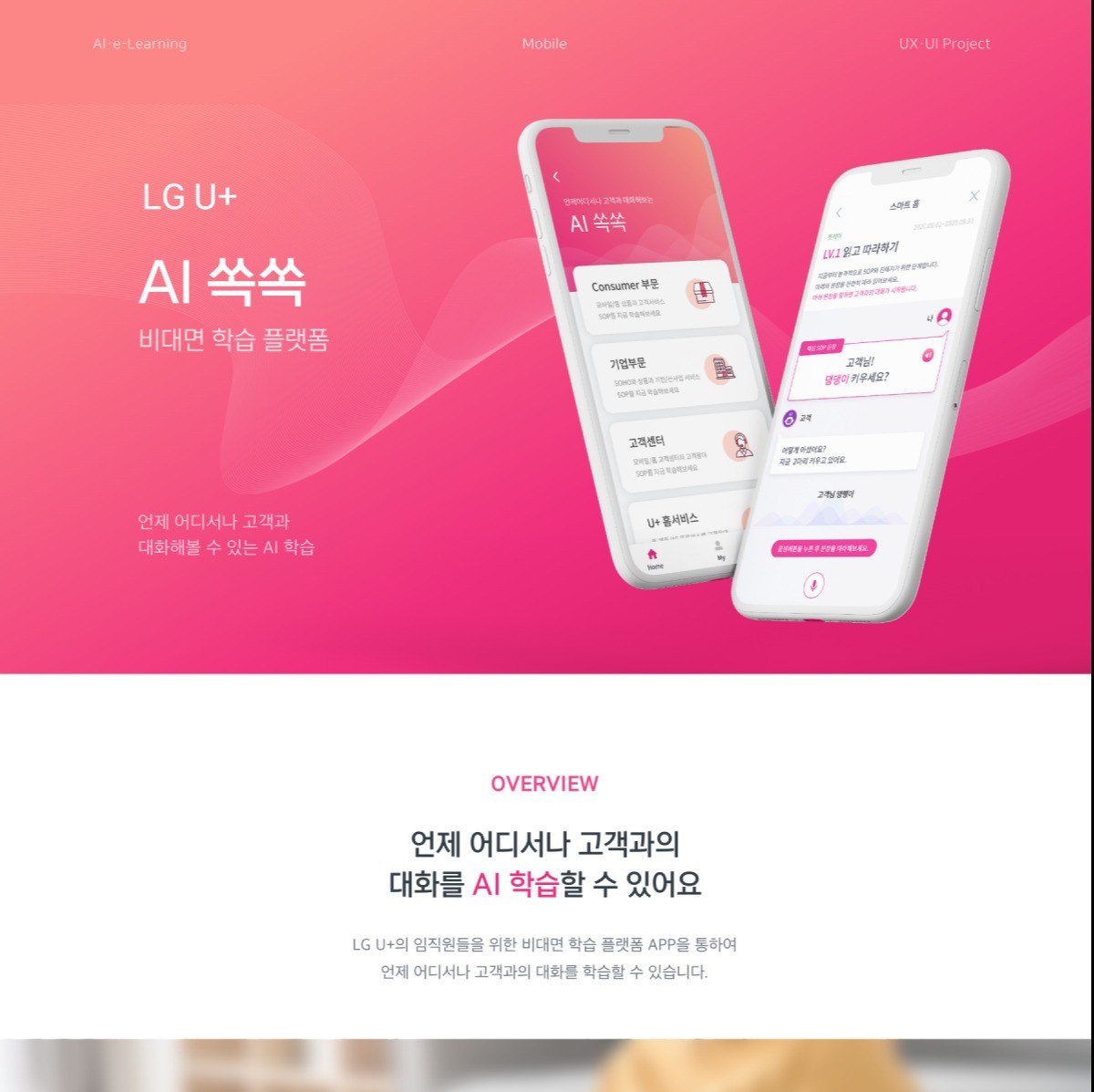 LG U+ AI 쏙쏙, 웹 UI·UX 포트폴리오 - 크몽