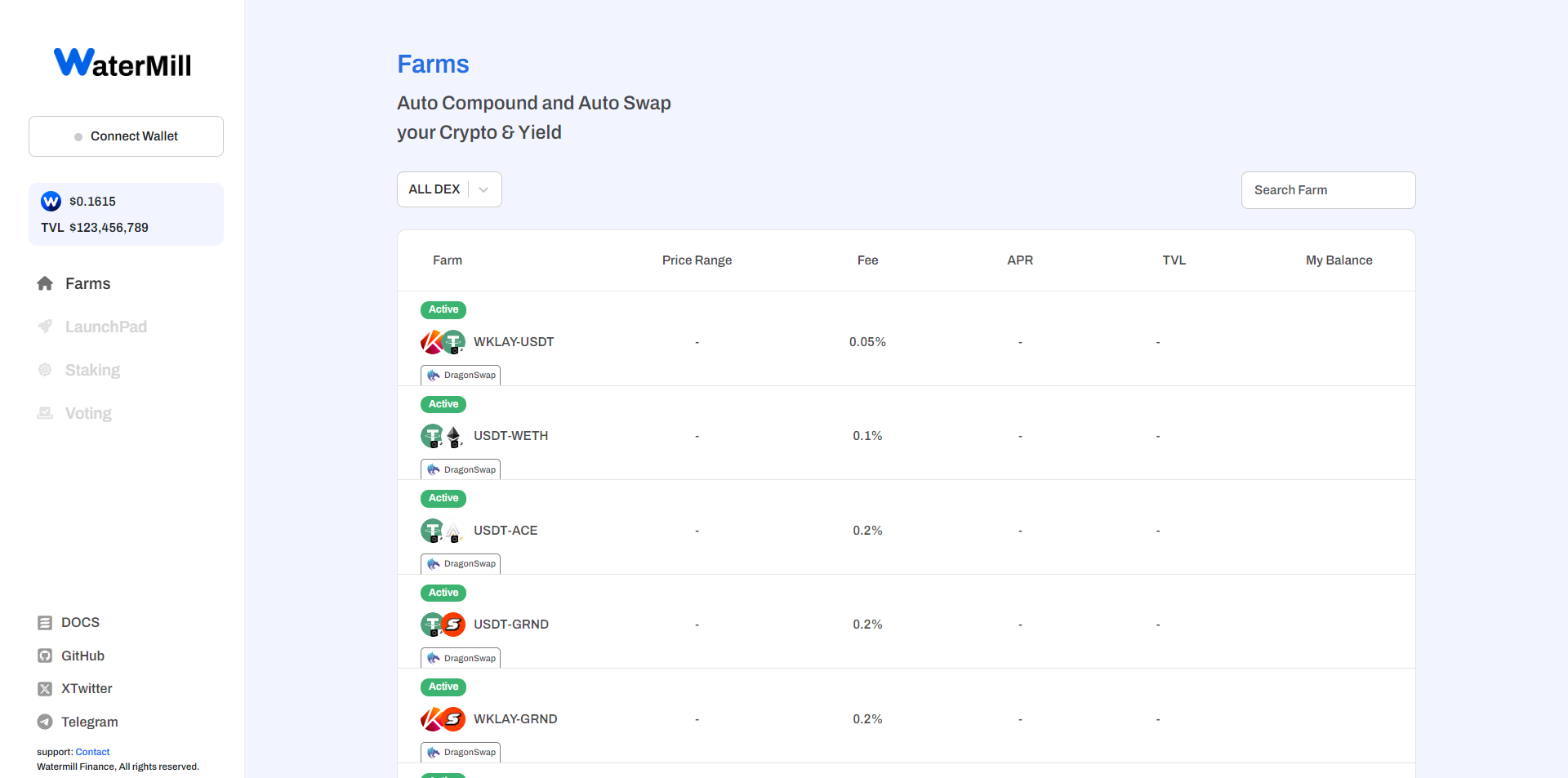 Defi내 DEX 들의 유동성 보상들의 AutoCompound & Swap Dapp 개발, 블록체인·NFT 포트폴리오 - 크몽