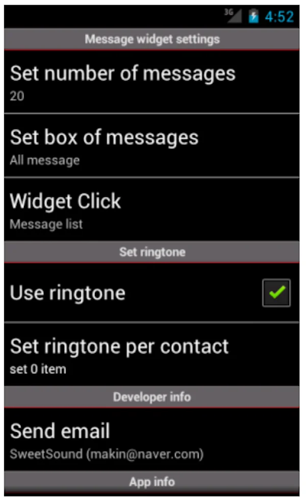 SMS/MMS Widget, 앱 포트폴리오 - 크몽