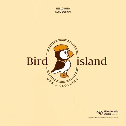 포트폴리오-남성복 브랜드 <Bird island> 일러스트 로고