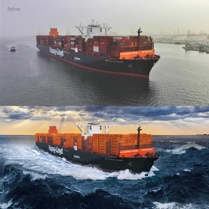 포트폴리오-독일 Hapag-Lloyd 컨테이너선 메인 이미지연출