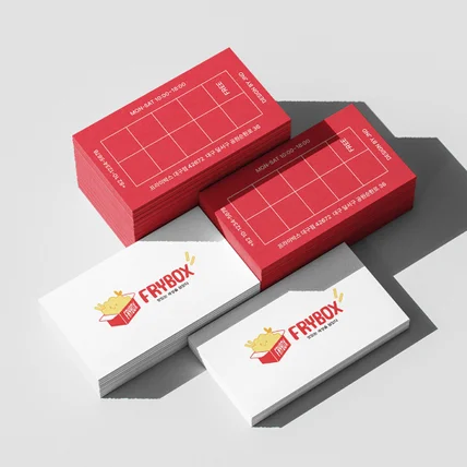 포트폴리오-튀김전문점 FRY BOX 프라이 박스 캐릭터 로고 쿠폰