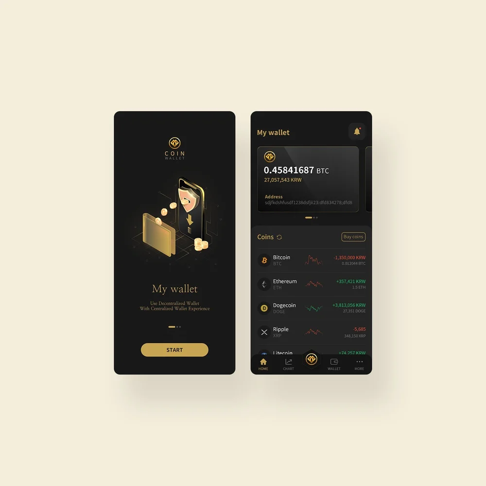 가상화폐지갑 : App Design, 앱·모바일 UI·UX 포트폴리오 - 크몽