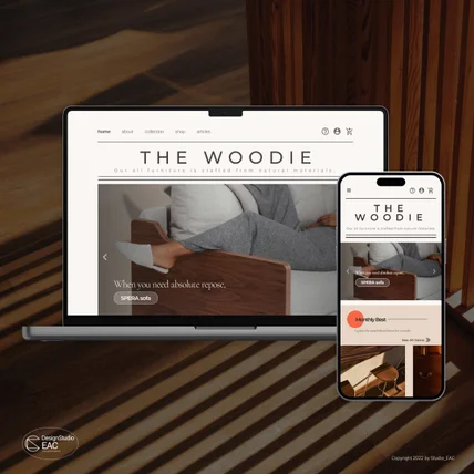 포트폴리오-THE WOODIE : 원목 디자인 가구 브랜드 웹 컨셉디자인