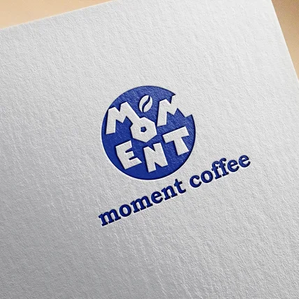 포트폴리오-커피, 카페 로고 디자인 MONENT COFFEE