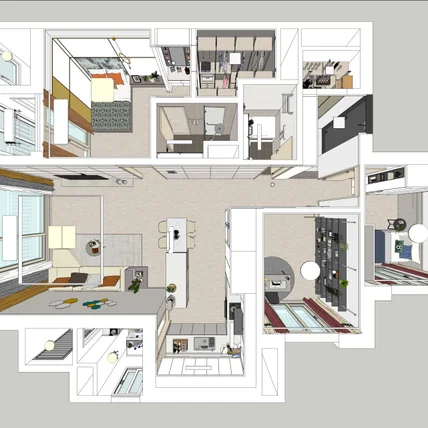 포트폴리오-스케치업 인테리어작업