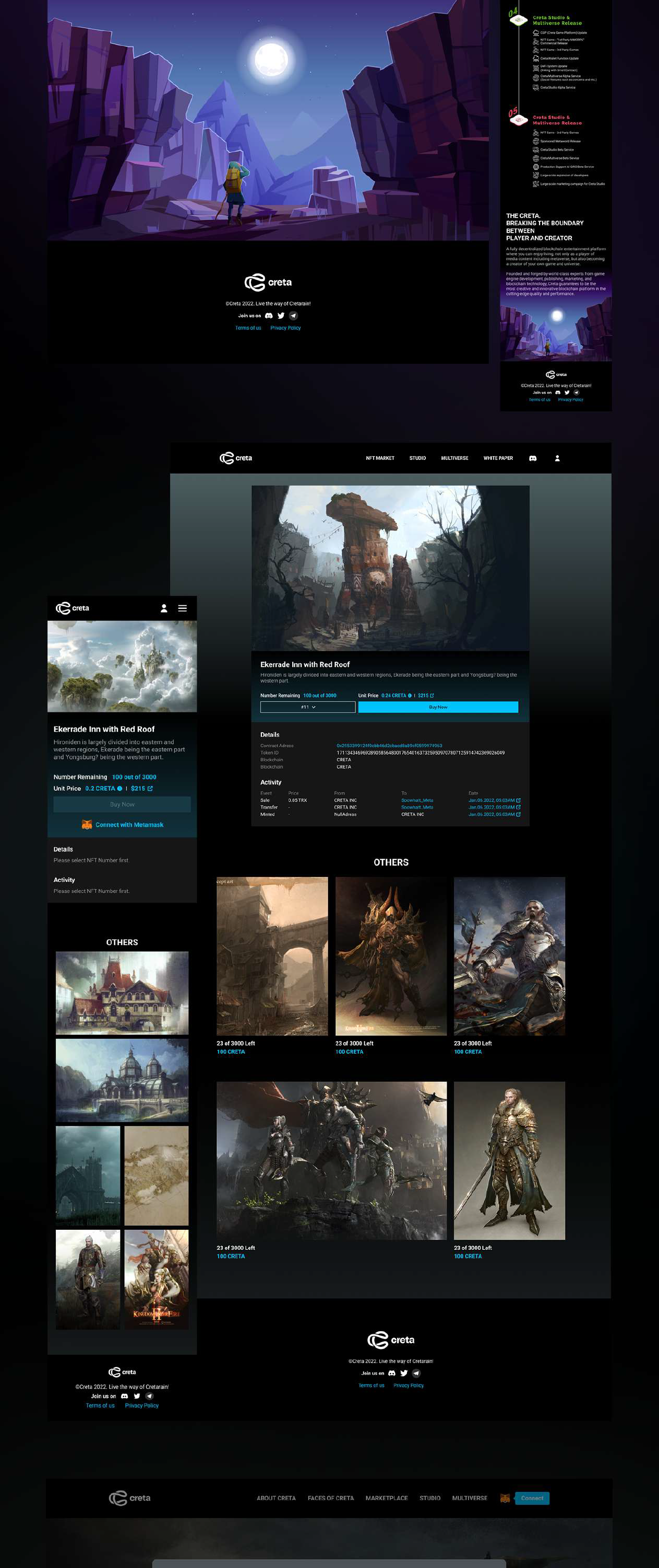 Creta NFT 홈페이지 개발, 홈페이지 신규 제작 포트폴리오 - 크몽