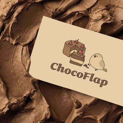포트폴리오-케이크 주문제작 "ChocoFlap" 로고디자인