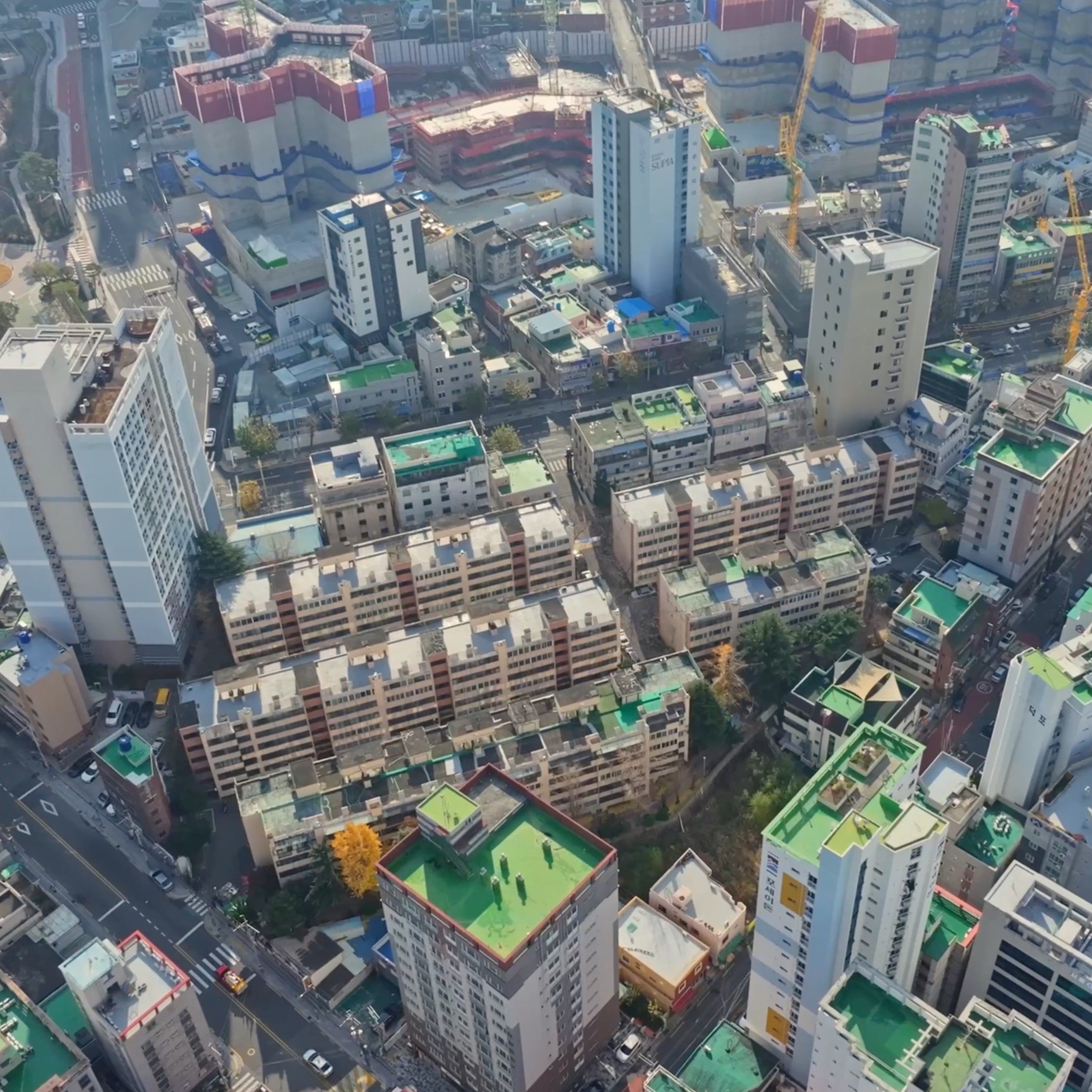 [드론촬영] 부산 부산진구 재건축 재개발 아파트 일대 도심 풍경, 드론 촬영 포트폴리오 - 크몽