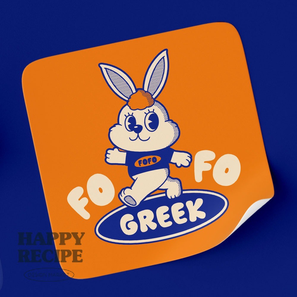 포트폴리오-그릭요거트 브랜드 [FOFO GREEK] 캐릭터 로고 디자인