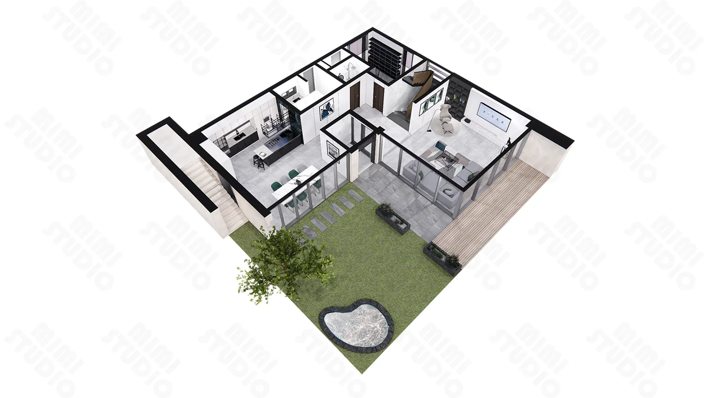 town house interior design, 3D 공간 모델링 포트폴리오 - 크몽