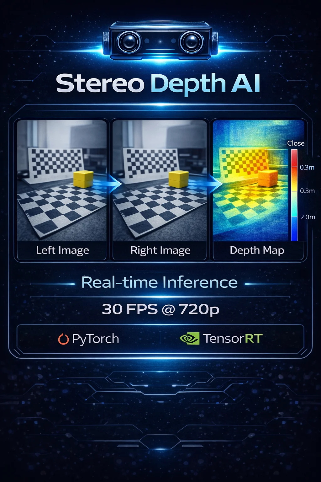 실시간 Stereo Vision 기반 Depth Estimation AI 개발, AI 모델링·최적화 포트폴리오 - 크몽