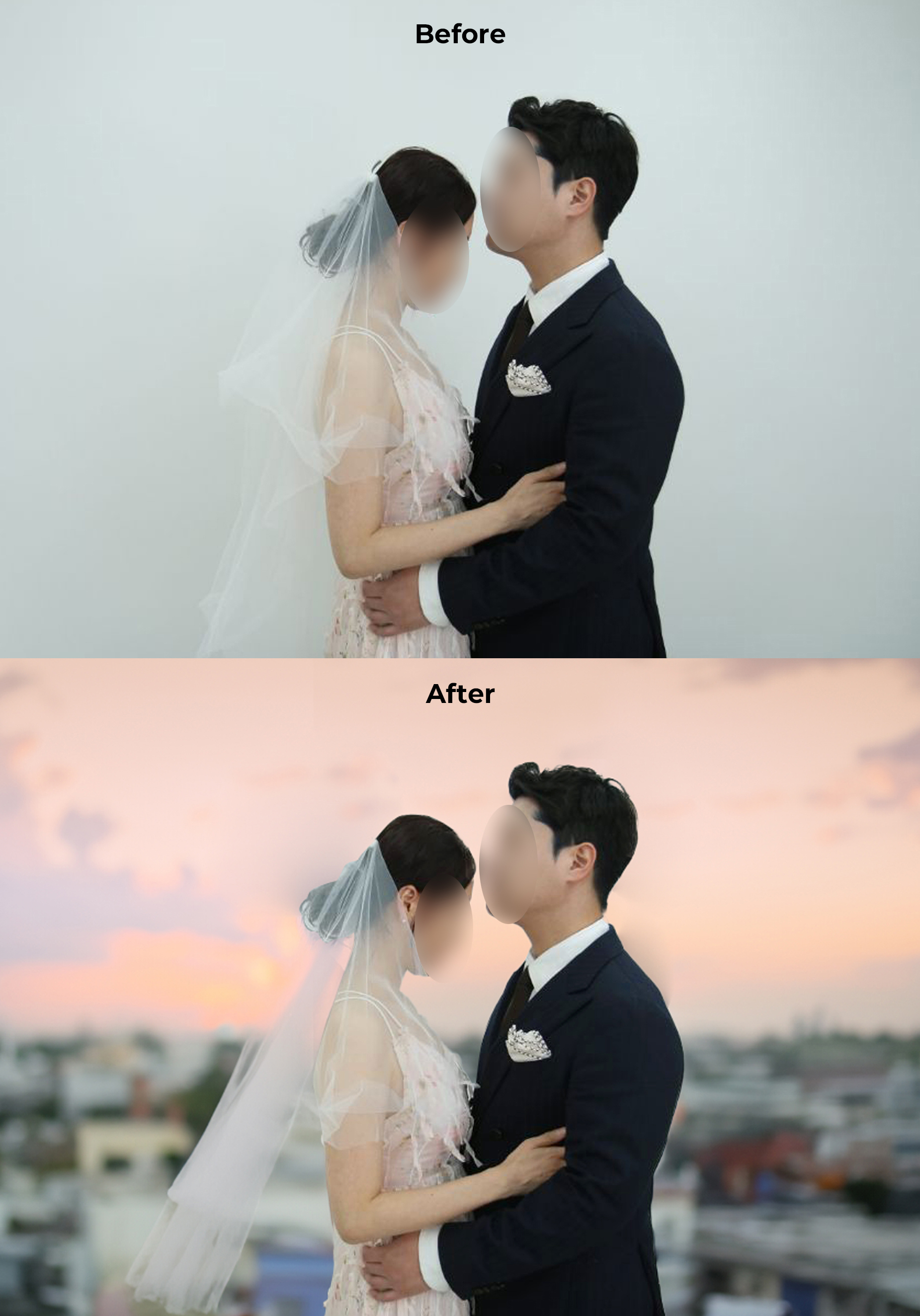 웨딩사진 배경합성, 포토샵·파일변환 포트폴리오 - 크몽