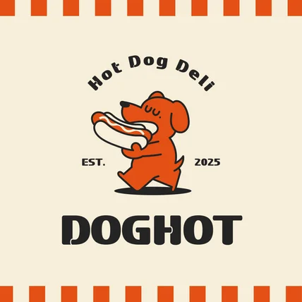 포트폴리오-트렌디한 핫도그 전문점 DOGHOT 로고 제작